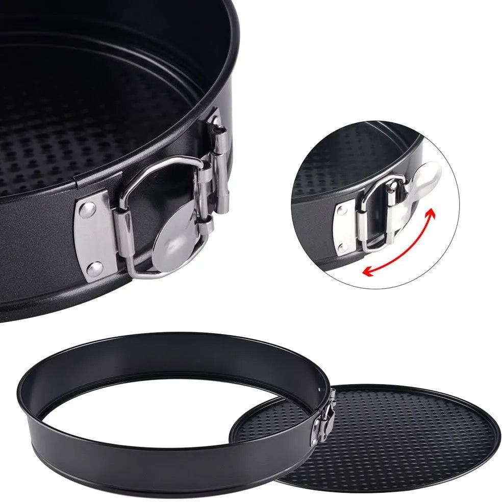 3-Piece Large Non-Stick Springform Cake Pan Set (24cm / 26cm / 28cm) Round Baking Molds