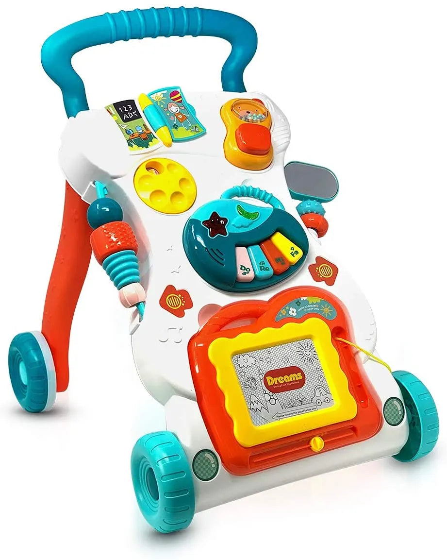 4 In 1 Baby Walker Toddler Push Music Walker Educational Learning Toy