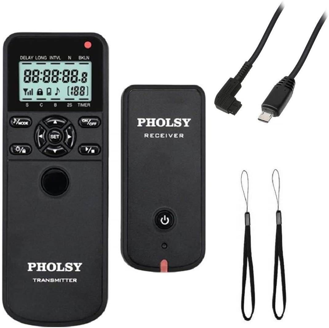 Pholsy Wireless Shutter Remote Control with Digital Timer for Fujifilm Cameras 60m Range - Al-Raheem Imports