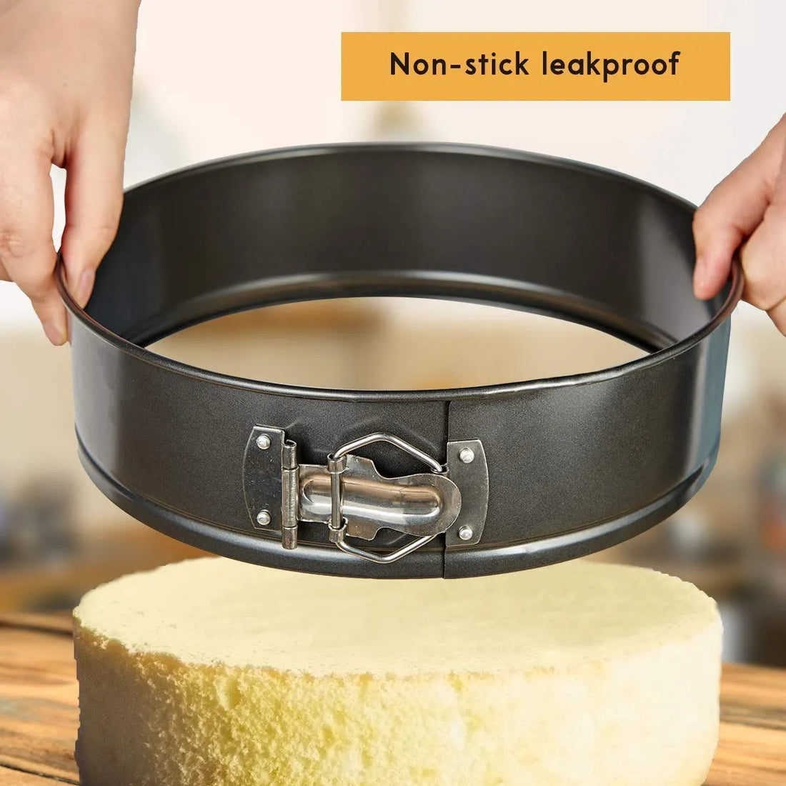 3-Piece Non-Stick Springform Cake Pan Set (18cm / 20cm / 22cm) Round Baking Molds