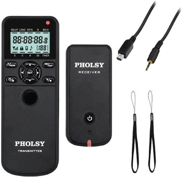 Pholsy Wireless Shutter Remote Control with Digital Timer for Fujifilm Cameras 60m Range - Al-Raheem Imports