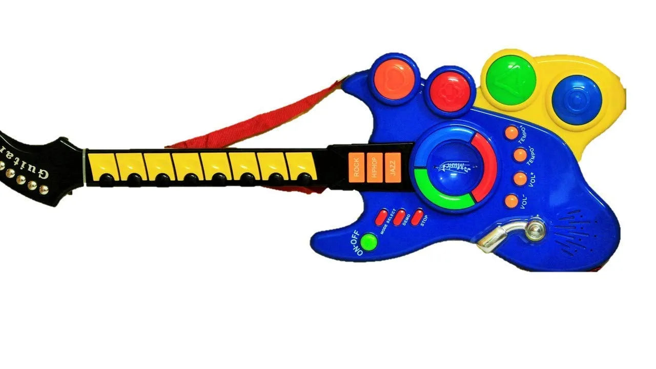 Electric Guitar Toy with Keyboard Sensors and Flashing Lights for Kids