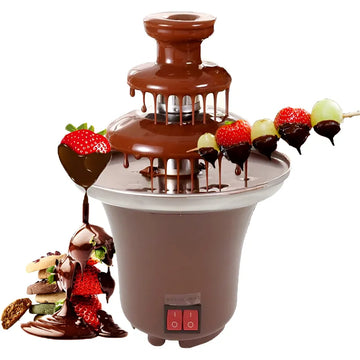 BD-017 Electric 3 Tier Mini Chocolate Fondue Fountain for Parties and Professional Dessert Catering