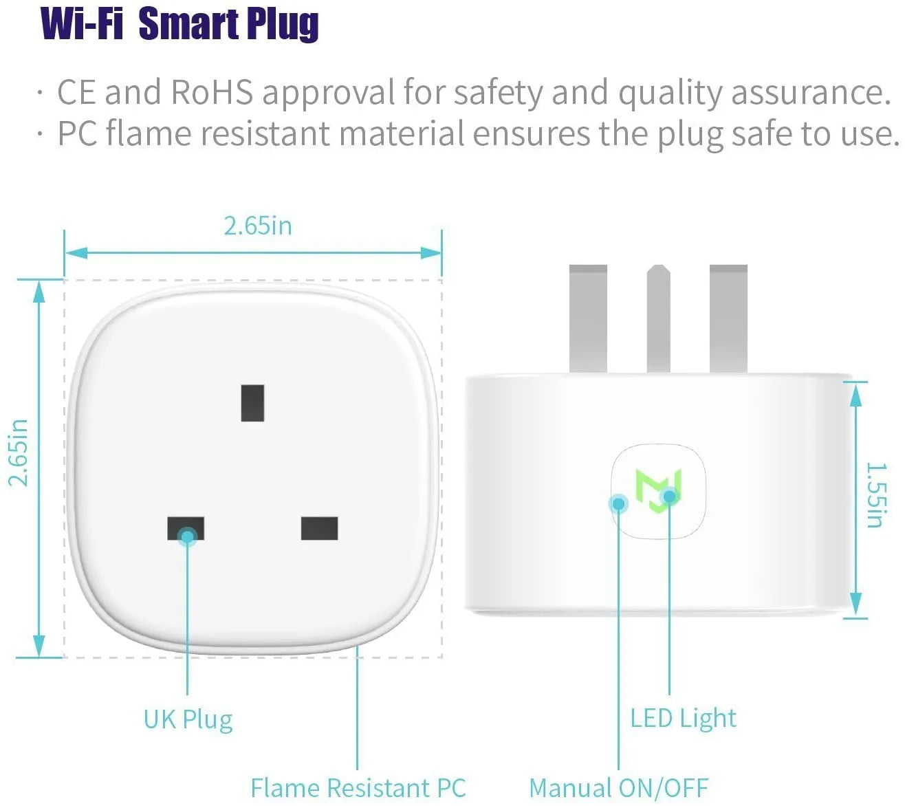 Pack of 2 Meross MSS210 Smart WiFi Plugs with IFTTT and App Remote Control