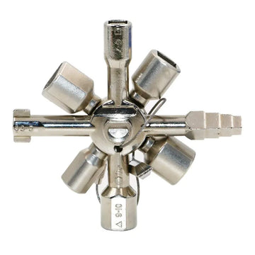 Hoteche 10-in-1 Multifunctional Universal Key Tool 8-Arm Spider Wrench Chrome Plated
