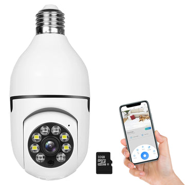360° Rotating Wi-Fi Security Camera / Wireless Wi-Fi IP Camera with Light Bulb and Speaker and Microphone