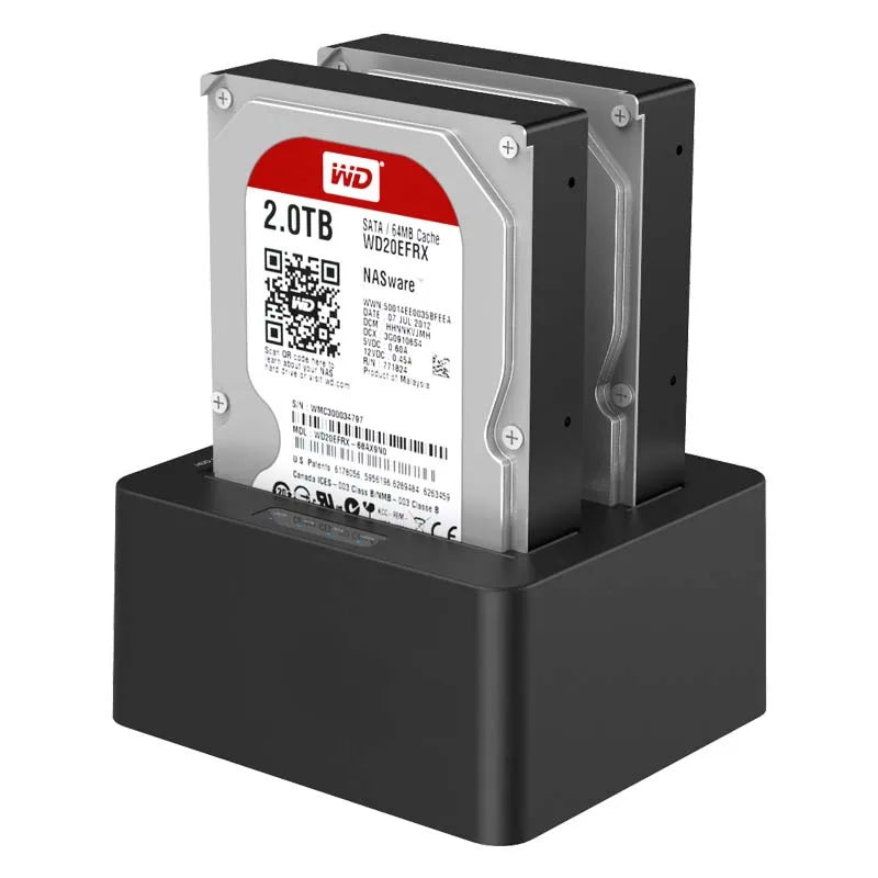2.5/3.5 Inch Dual Bay USB 3.0 Hard Drive Docking Station with 1:1 Clone Function