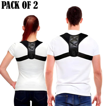 Pack Of 2 Posture Corrector Adjustable Back and Shoulder Support Correction Belts for Spine Alignment and Slouching Relief