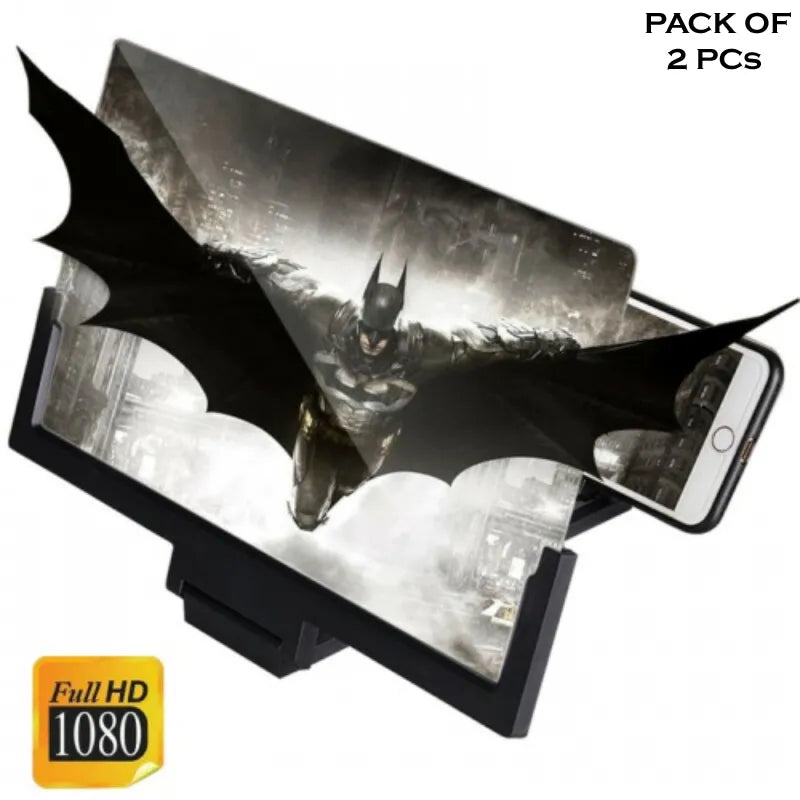 Pack of 2 Portable 3D Video Enlarge Smartphone Screen Magnifiers 8.2 Inch
