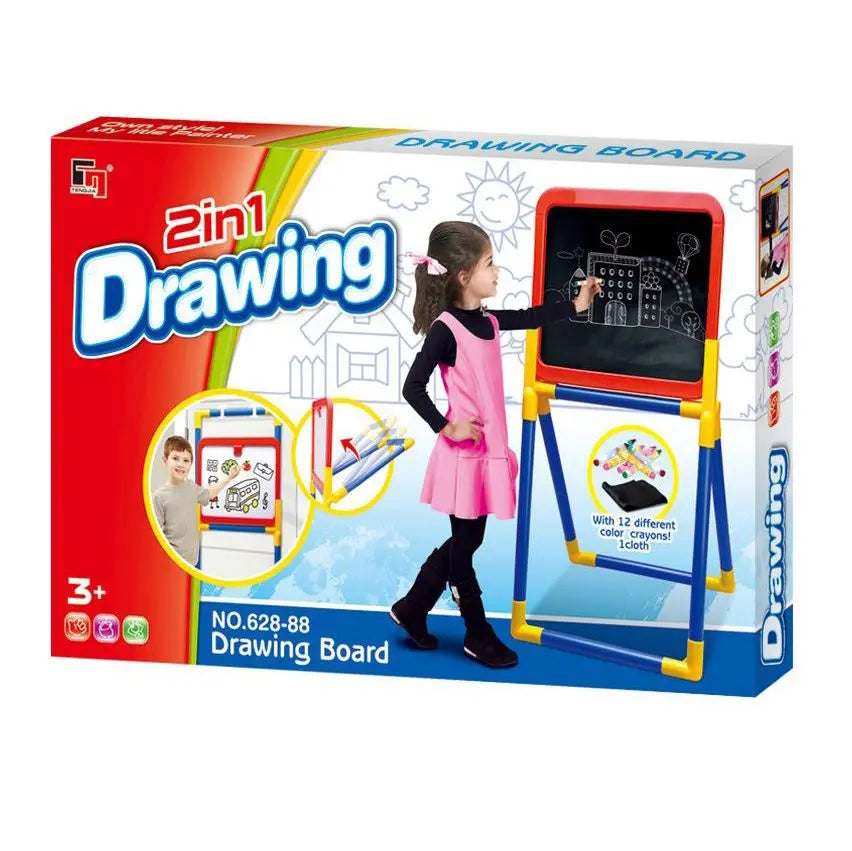 Kids 2 In 1 Learning Easel Drawing Board | Double-Sided Educational Board for Drawing and Writing