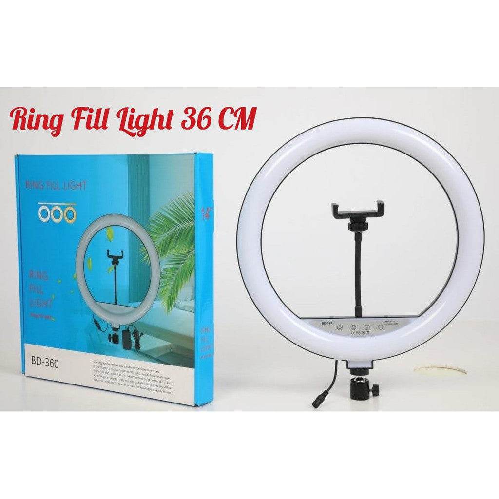 BD-360 36CM LED Ring Fill Light Three Modes with Phone Holder for Photography and Video Shooting - Al-Raheem Imports