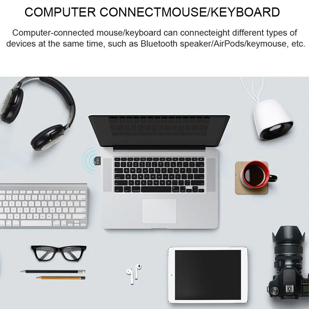 USB 5.0 Bluetooth Adapter for PC and Laptop Wireless Connectivity