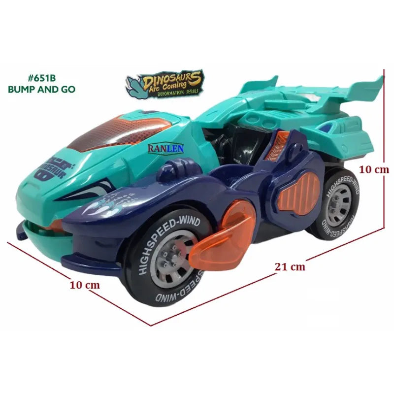 Dinosaurs Are Coming Deformation Series Bump and Go Dinosaur Car Toy for Kids