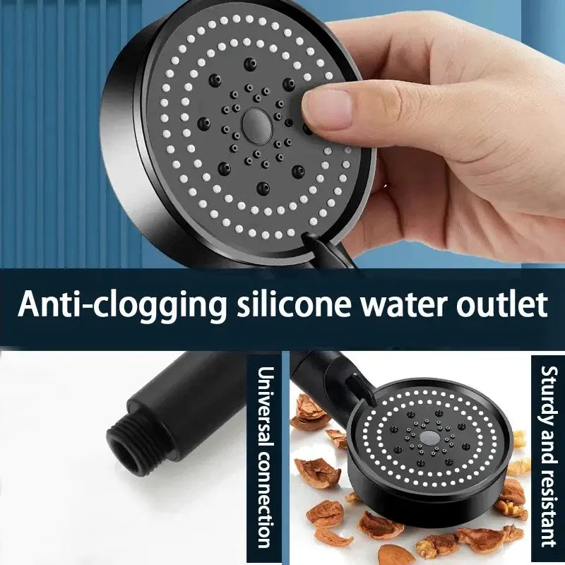 4 In 1 Multi Functional High Pressure Shower Head with Adjustable Water Flow and Massage Modes for Luxurious Bathroom Spa Experience