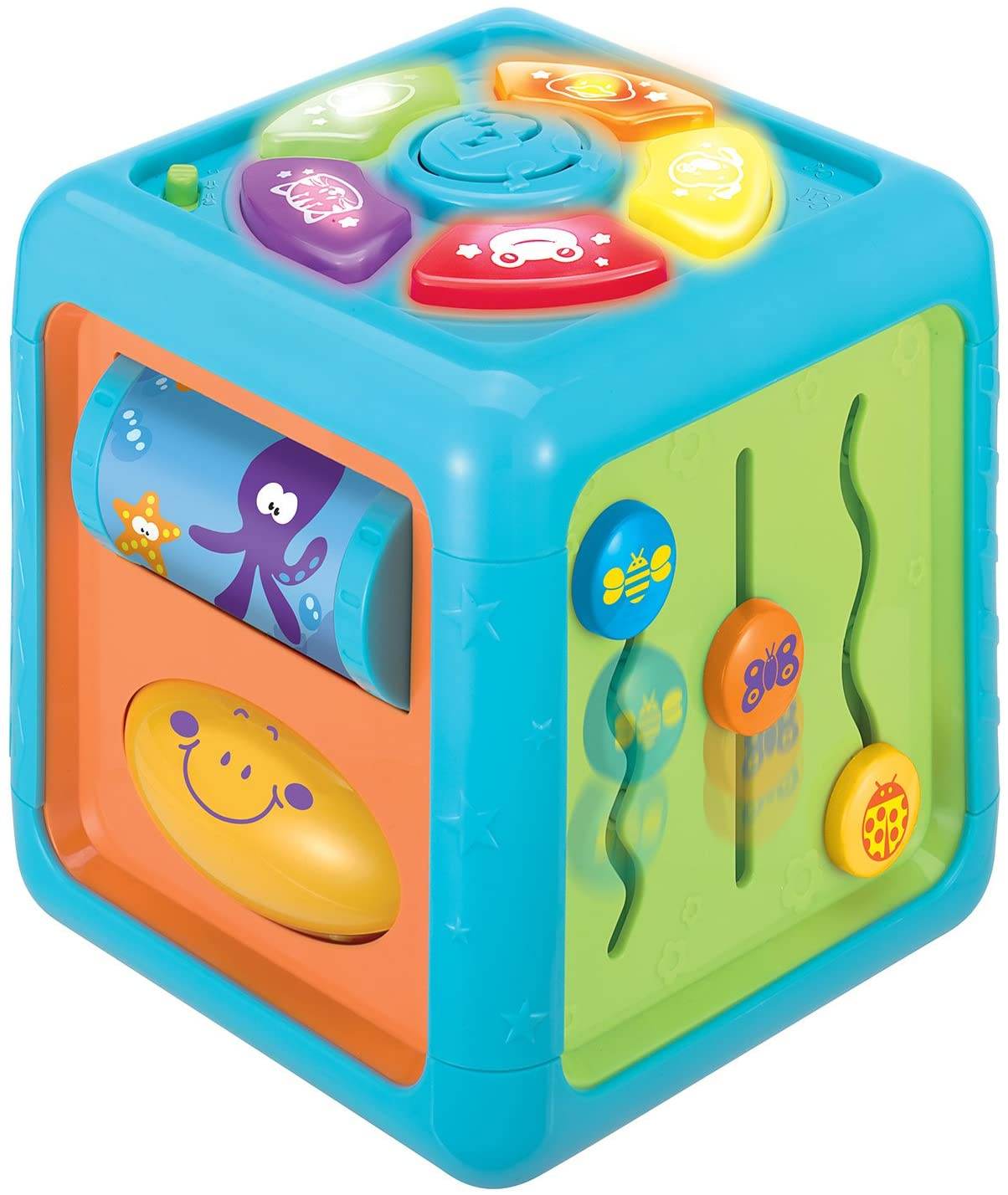 Side To Side Discovery Cube Baby Toy 5 in 1 Activity Cube with Sounds, Lights, Melodies - Al-Raheem Imports