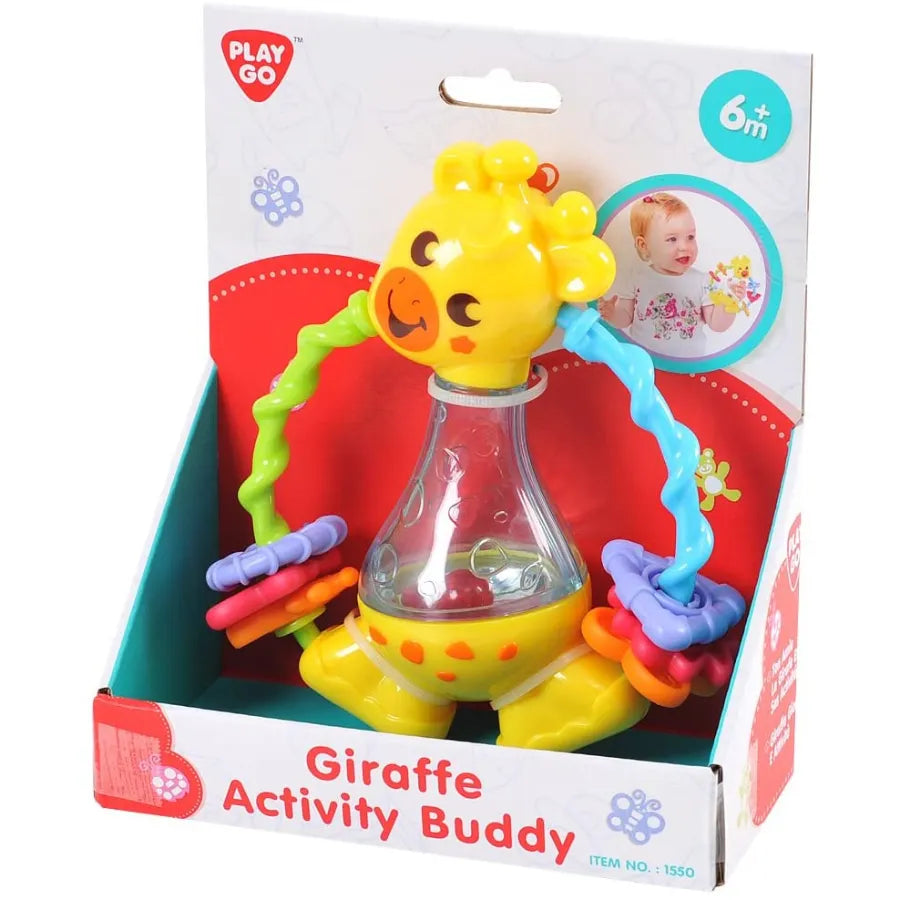 Giraffe Activity Buddy Crib Rattle Drum Baby Toy with Colorful Rings for Ages 3+ Months