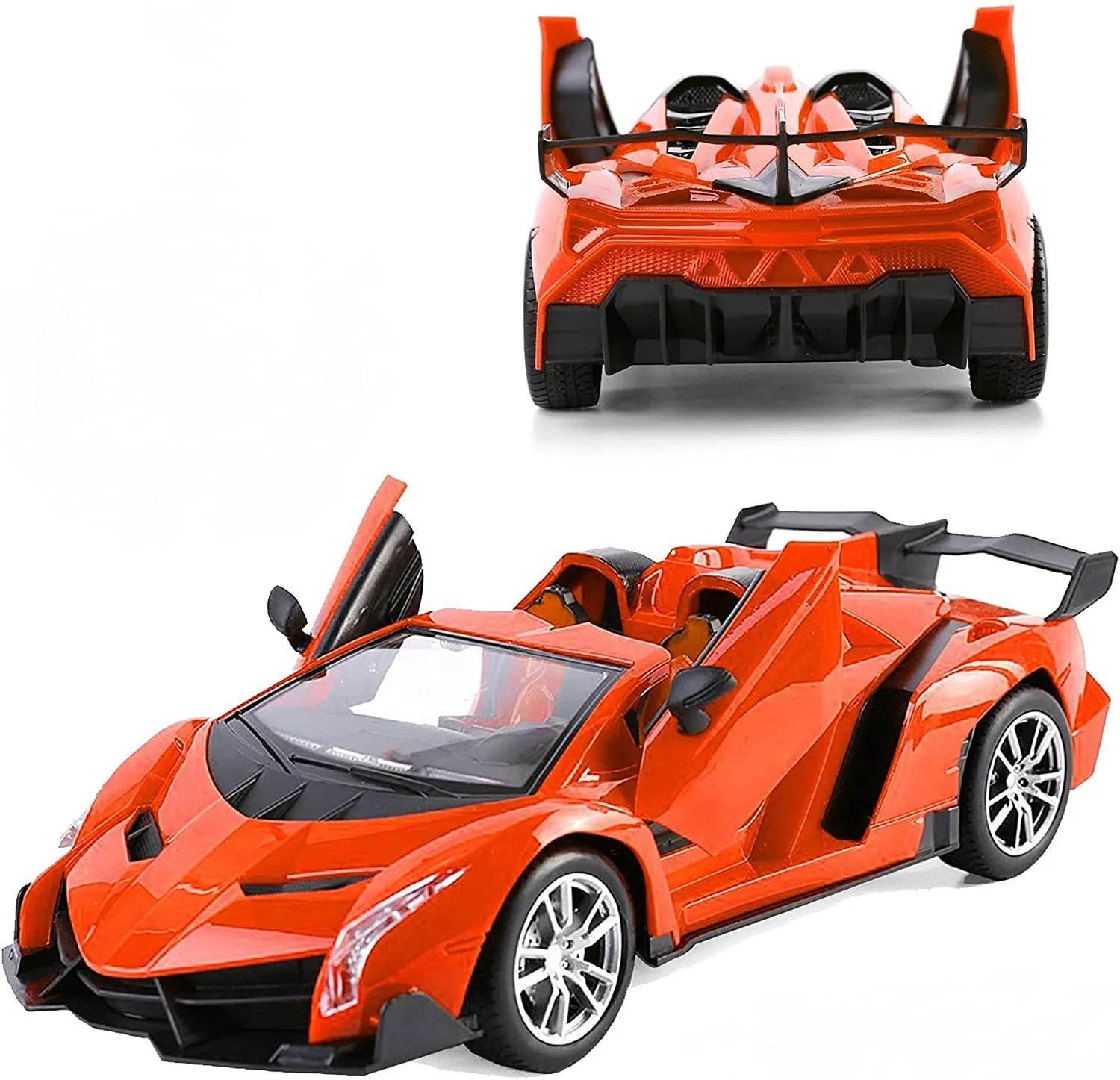 RC Super Car Lamborghini Veneno 3688-K12A Remote Control 1:14 Scale Rechargeable Orange Sports Car with Opening Doors - Al-Raheem Imports