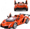 RC Super Car Lamborghini Veneno 3688-K12A Remote Control 1:14 Scale Rechargeable Orange Sports Car with Opening Doors - Al-Raheem Imports
