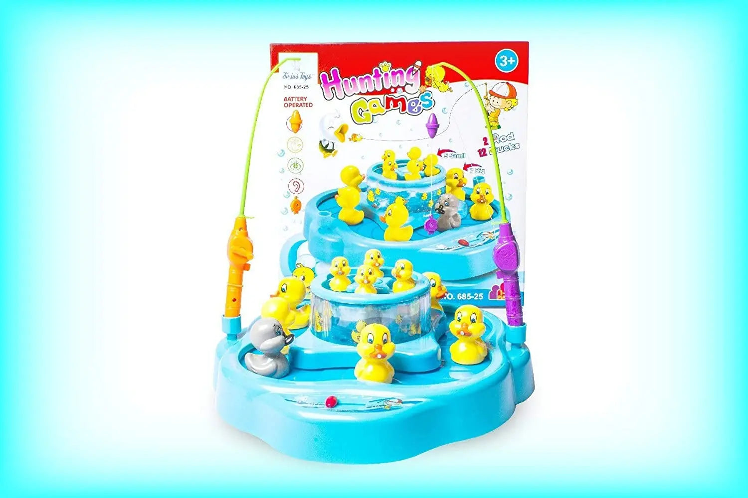 Two Layer Rotating Musical LED Duck Game Kids Play Toy | Interactive Game with Lights and Sounds for Children