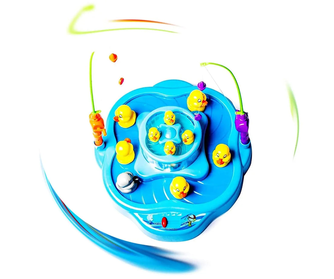 Two Layer Rotating Musical LED Duck Game Kids Play Toy | Interactive Game with Lights and Sounds for Children