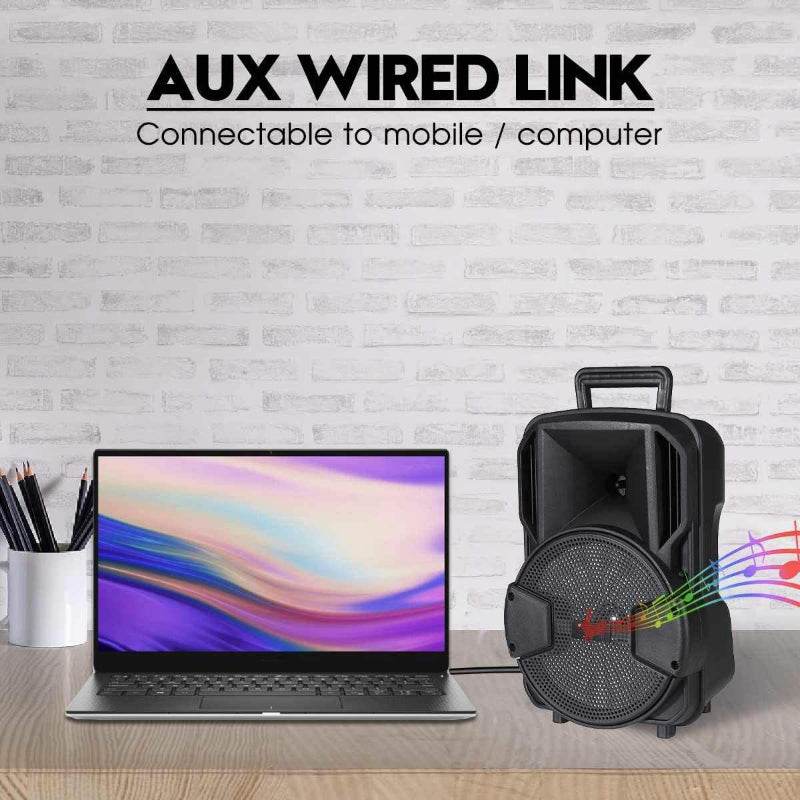 Portable Wireless 8 Inch Bluetooth Multimedia Speaker with FM Radio A8-3 - Al-Raheem Imports