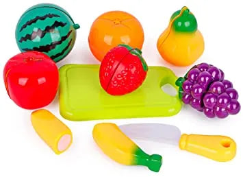 10-Piece Fruit and Vegetable Cutting Toy Set for Kids Kitchen Play