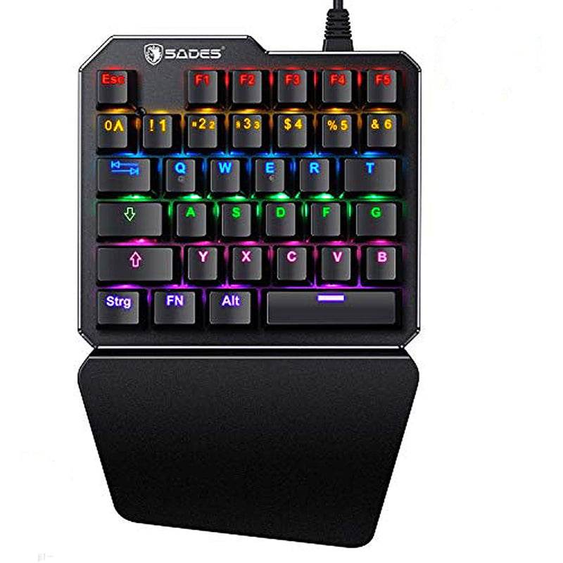 Sades TS-35 One Handed 35 Keys Mechanical RGB Gaming Keyboard with LED Backlit - Al-Raheem Imports