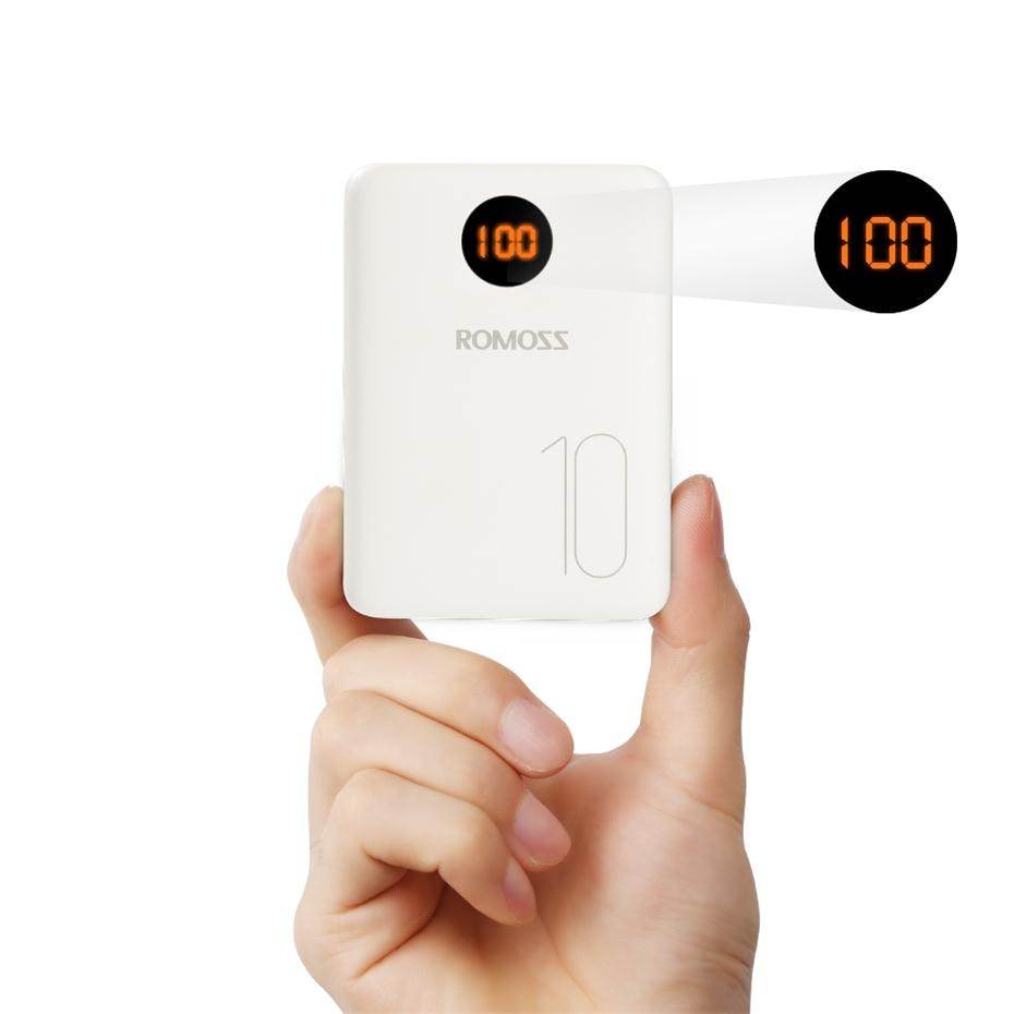 ROMOSS 10000mAh Mini Power Bank with Dual USB Digital Display Portable Fast Charger for Smartphones - Al-Raheem Imports