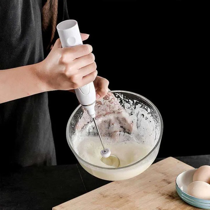 Rechargeable USB Electric Handheld Milk Frother Coffee Beater Egg Mixer 3 Speed Adjustable