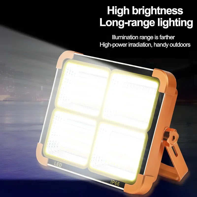 X8 Multifunctional Portable 1000W Solar LED Street Light with 12500mAh Power Bank and IP66 Waterproof Rating for Outdoor Camping and Emergency Lighting