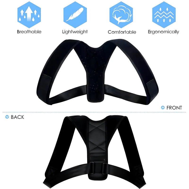 Pack Of 2 Posture Corrector Adjustable Back and Shoulder Support Correction Belts for Spine Alignment and Slouching Relief