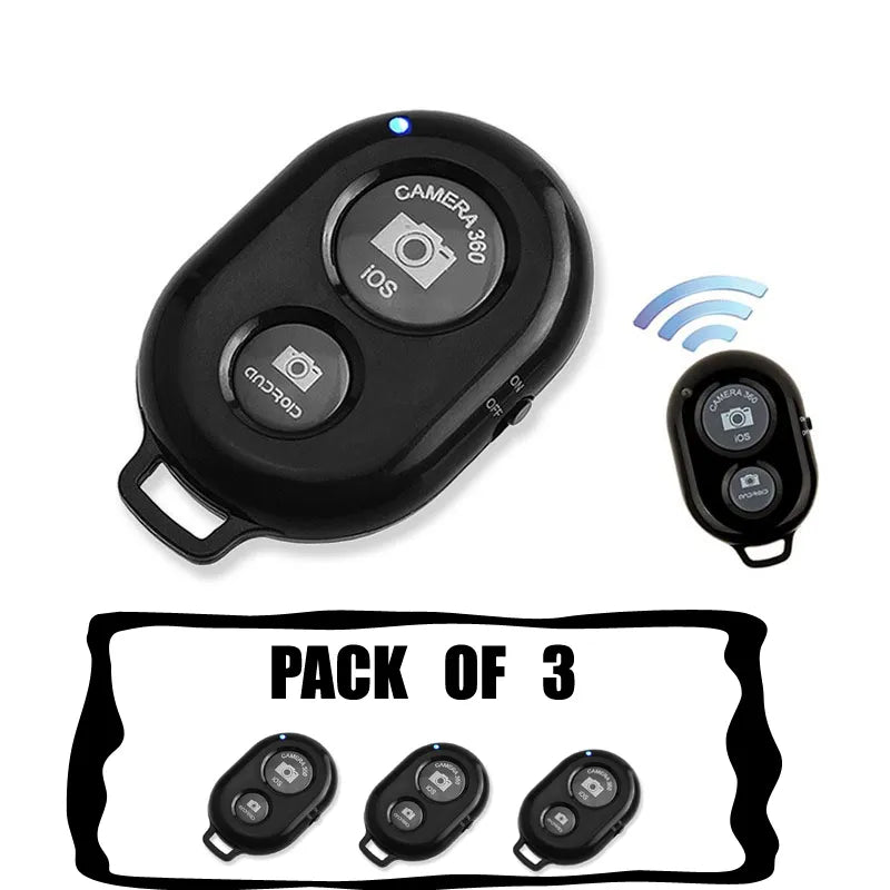 Pack of 3 Mini Easy Pair Bluetooth Selfie Remote Shutter for All Smartphones