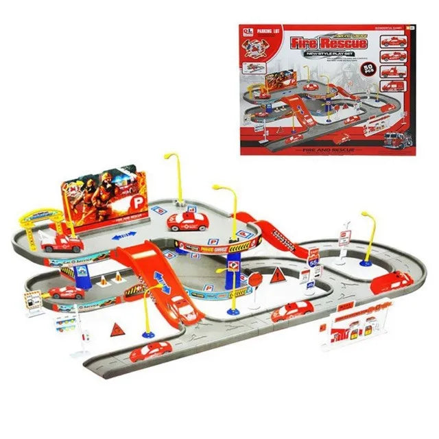 Car Rail Fire Rescue 50 Pieces Building Set for Kids