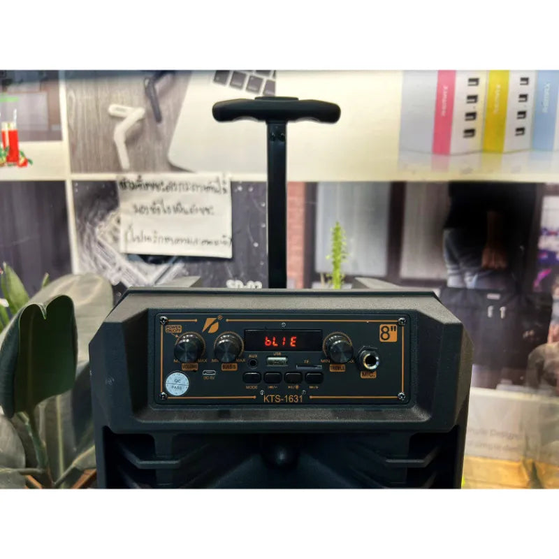 KTS-1631 8-Inch Trolley Wireless Speaker with Microphone and High-Quality Sound
