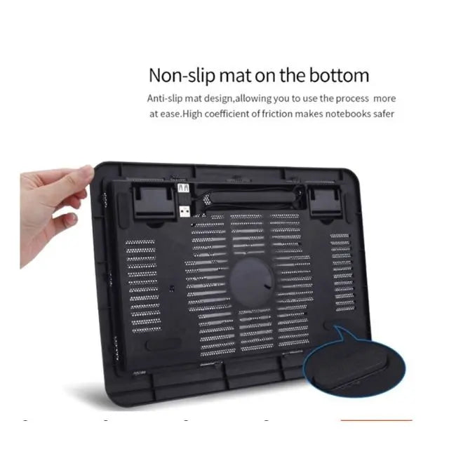 N191 Laptop Cooling Pad 14 Inch Notebook Computer Cooler Stand with 140mm Blue LED Fan Silent Operation