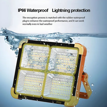 X8 Multifunctional Portable 1000W Solar LED Street Light with 12500mAh Power Bank and IP66 Waterproof Rating for Outdoor Camping and Emergency Lighting
