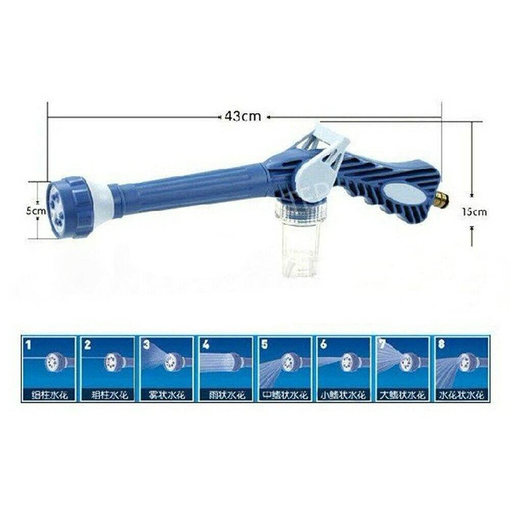 8 in 1 Garden Car Wash Jet Spray Gun with Soap Dispenser Multi Nozzle Hose Attachment - Al-Raheem Imports