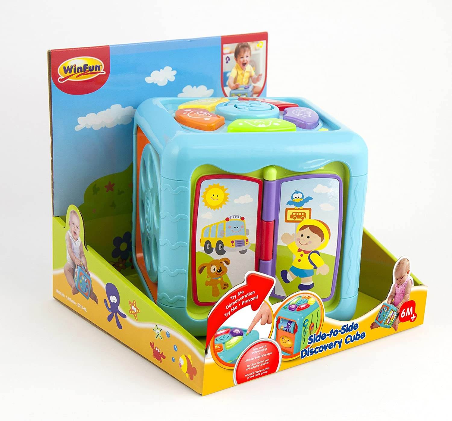 Side To Side Discovery Cube Baby Toy 5 in 1 Activity Cube with Sounds, Lights, Melodies - Al-Raheem Imports