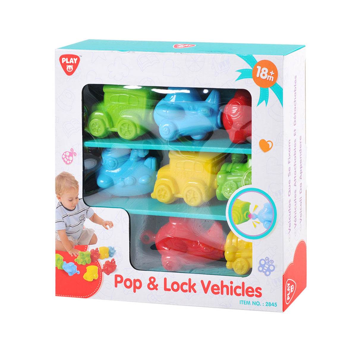 Pop & Lock Vehicles Kids Multicolor Fun Play Toys Helicopter, Train, School Bus, Submarine Set - Al-Raheem Imports