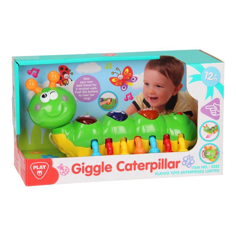 Giggle Caterpillar Musical Toy Colorful Light Sound Pull Along Toy for Toddlers - Al-Raheem Imports