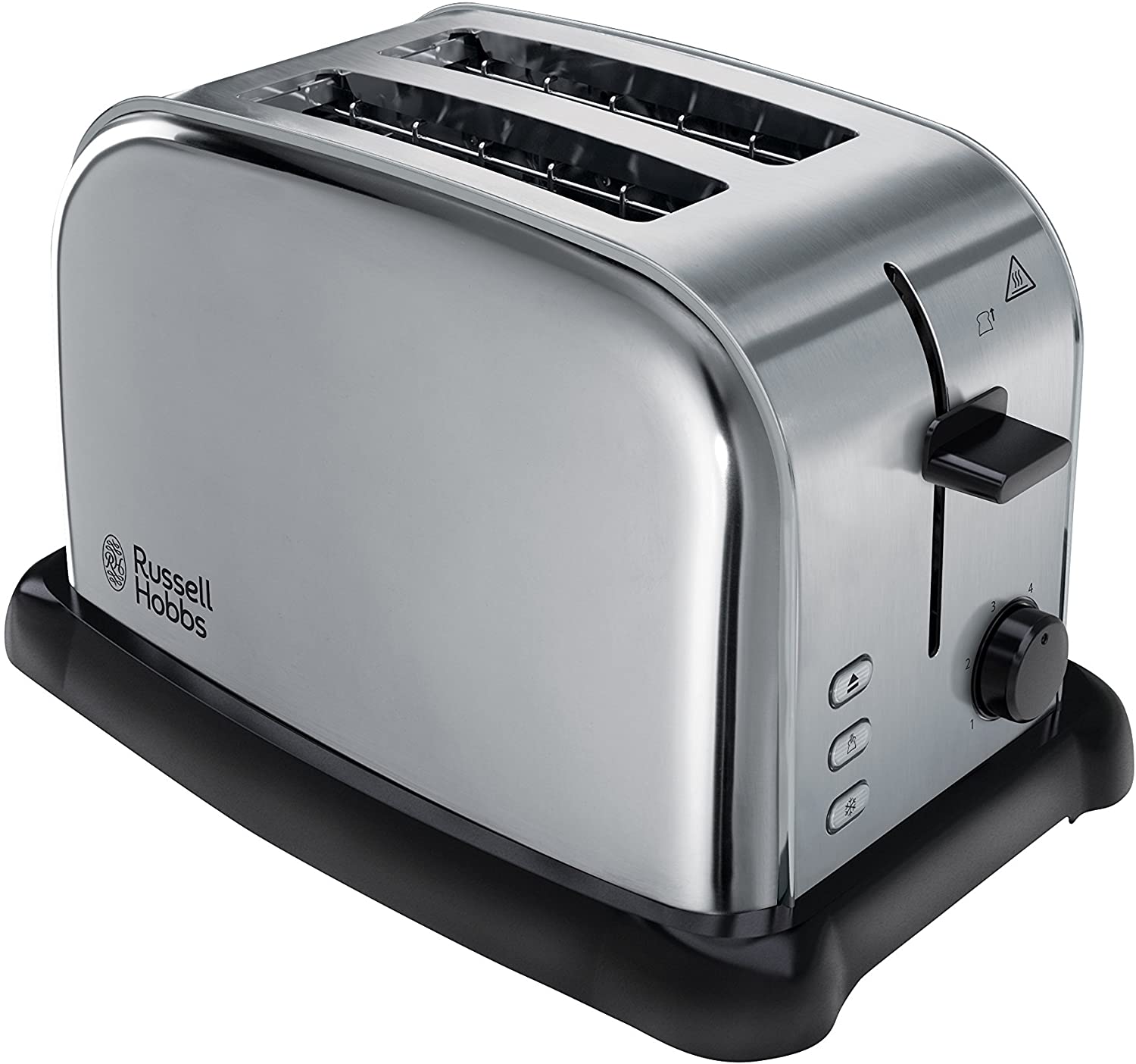 Russell Hobbs Wide Slot 2-Slice Toaster Stainless Steel with Variable Browning and Frozen Bread Function 720-850W