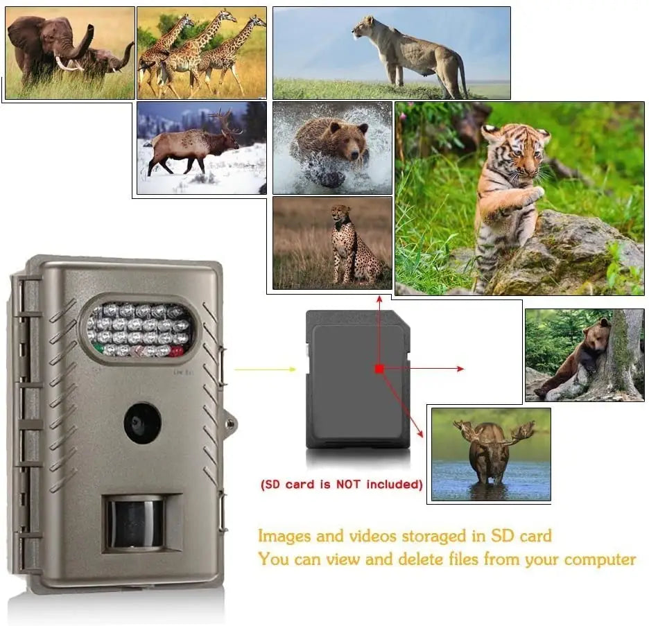 Low Glow Night Vision Infrared 720P Digital Trail Camera with Fast Trigger and PIR Detection - Al-Raheem Imports