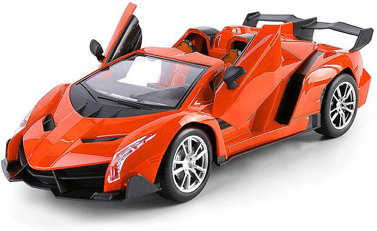 RC Super Car Lamborghini Veneno 3688-K12A Remote Control 1:14 Scale Rechargeable Orange Sports Car with Opening Doors - Al-Raheem Imports