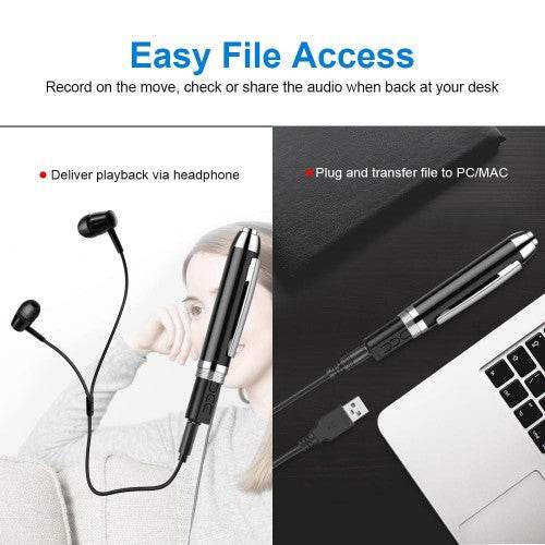 Digital Pen Voice Recorder MP3 Player With Playback Rechargeable USB Flash Drive - Al-Raheem Imports