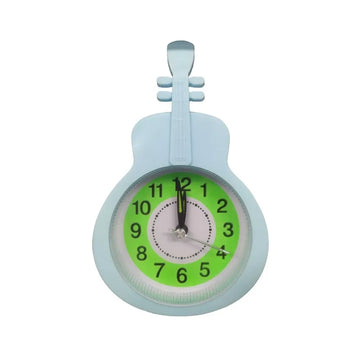 Mini Guitar Shaped Desk Alarm Clock with Quartz Movement and Adjustable Alarm for Music Lovers and Childrens Room Decor