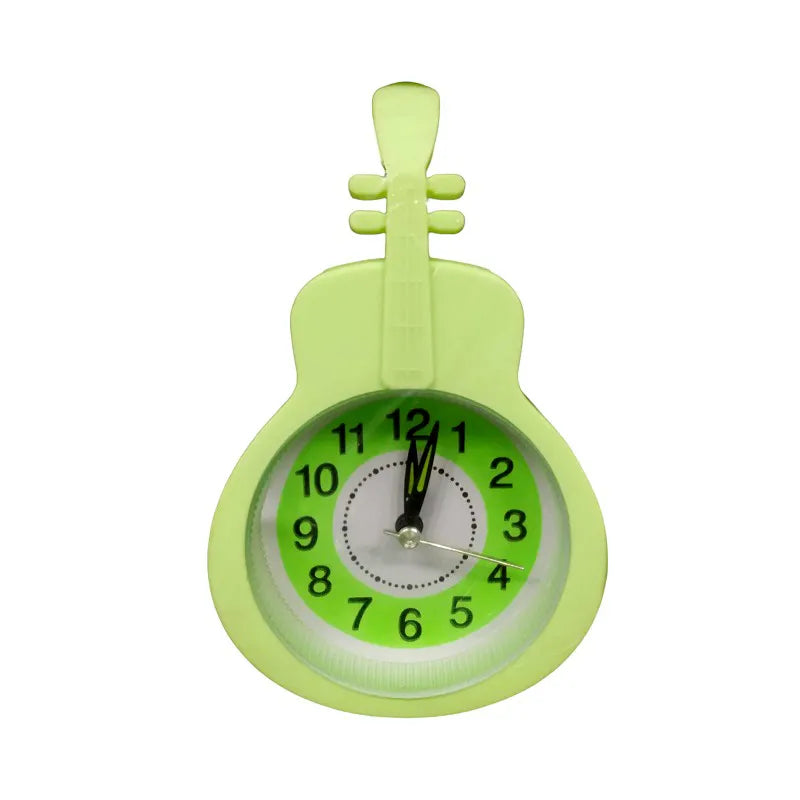 Mini Guitar Shaped Desk Alarm Clock with Quartz Movement and Adjustable Alarm for Music Lovers and Childrens Room Decor