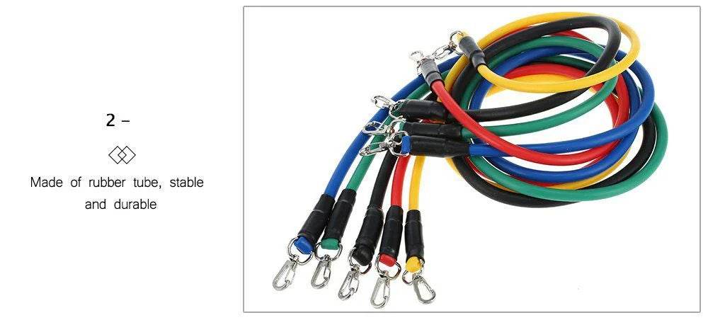 Pack Of 5 Fitness Gym Equipment Workout Elastic Resistance Bands Training For Exercise Pull Rope - Al-Raheem Imports