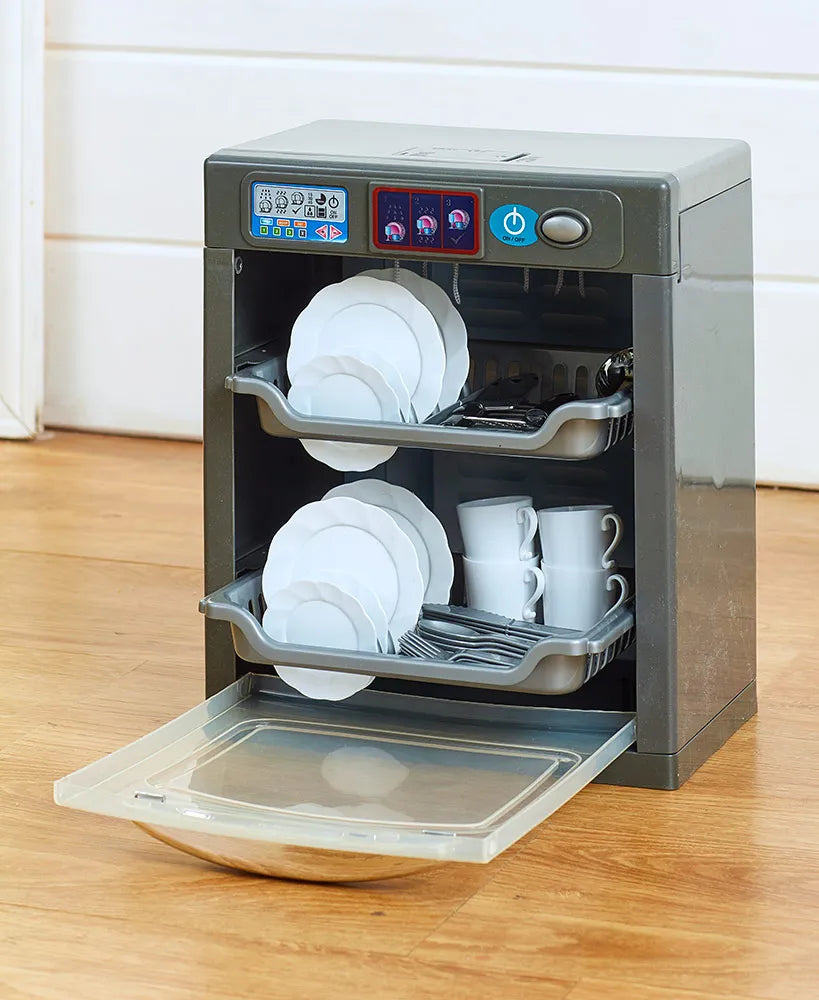 29pcs Electronic Dish Washer Pretend Play Kitchen Set with Sound Lights and Realistic Accessories for Kids