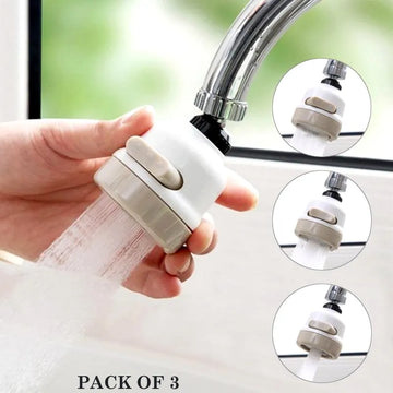 Pack of 3 Universal 360 Degree Rotatable Kitchen Tap Heads Faucet Sprayers Anti-Splash