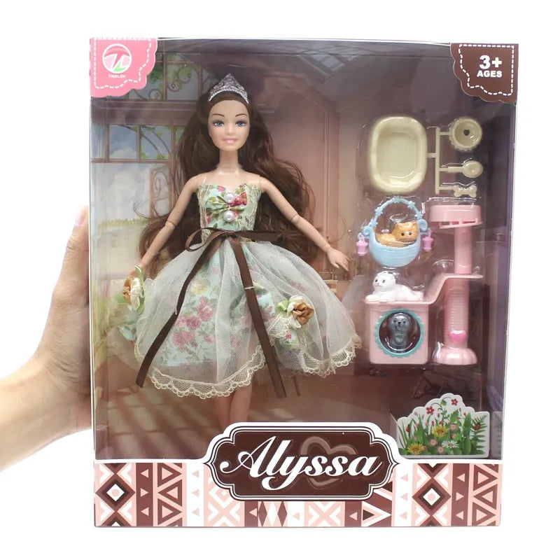 Alyssa Doll with Long Silky Hair and Accessories Toy Set for Girls 3+